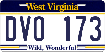 WV license plate DVO173