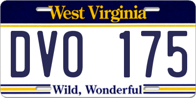 WV license plate DVO175