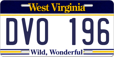 WV license plate DVO196