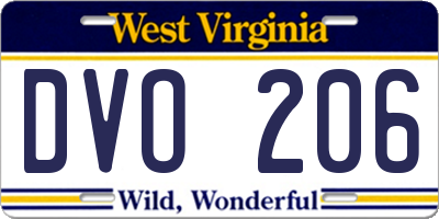 WV license plate DVO206