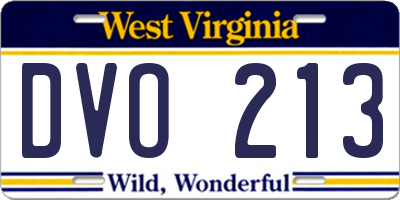WV license plate DVO213