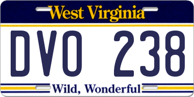 WV license plate DVO238