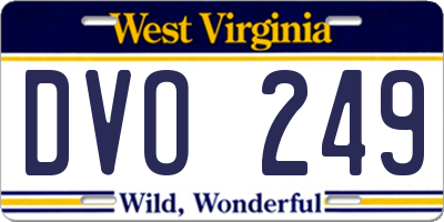 WV license plate DVO249
