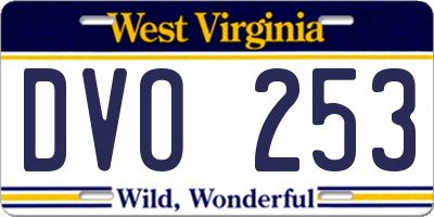 WV license plate DVO253