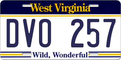 WV license plate DVO257