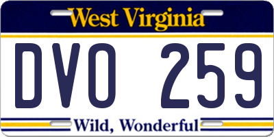 WV license plate DVO259