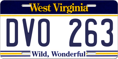 WV license plate DVO263