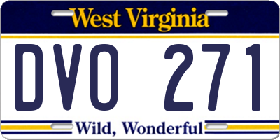 WV license plate DVO271