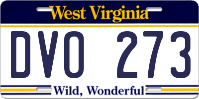WV license plate DVO273