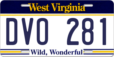 WV license plate DVO281