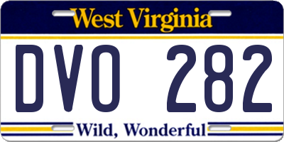 WV license plate DVO282