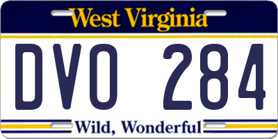 WV license plate DVO284