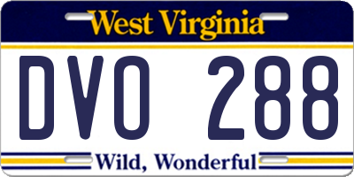 WV license plate DVO288