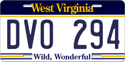 WV license plate DVO294