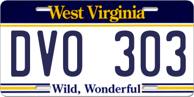 WV license plate DVO303