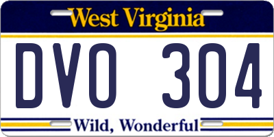 WV license plate DVO304