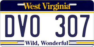 WV license plate DVO307