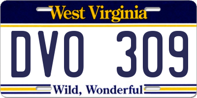 WV license plate DVO309