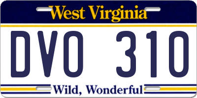WV license plate DVO310