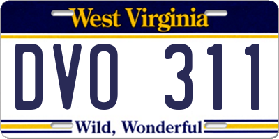WV license plate DVO311