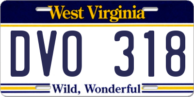 WV license plate DVO318
