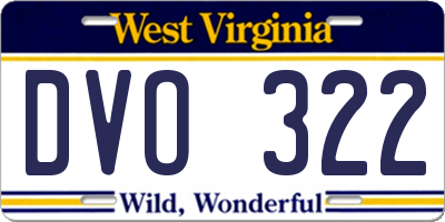 WV license plate DVO322