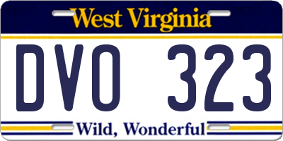 WV license plate DVO323