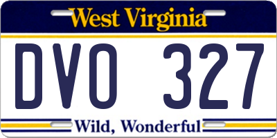 WV license plate DVO327