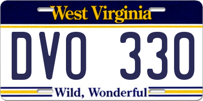 WV license plate DVO330