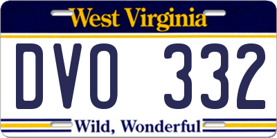 WV license plate DVO332