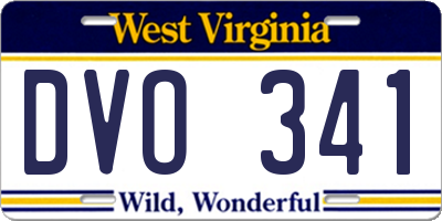 WV license plate DVO341
