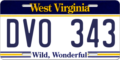 WV license plate DVO343