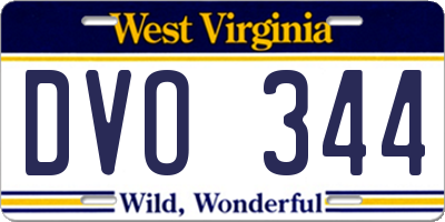 WV license plate DVO344