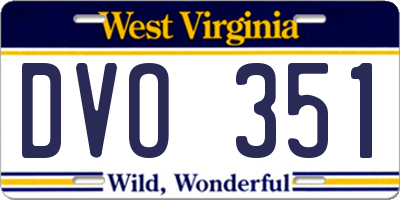 WV license plate DVO351
