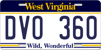 WV license plate DVO360