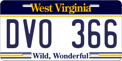 WV license plate DVO366