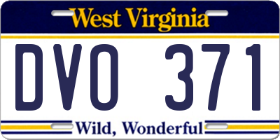 WV license plate DVO371