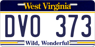 WV license plate DVO373