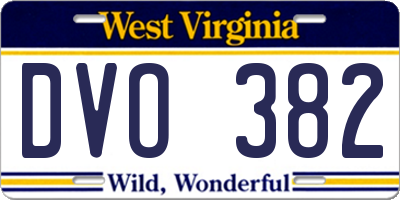 WV license plate DVO382