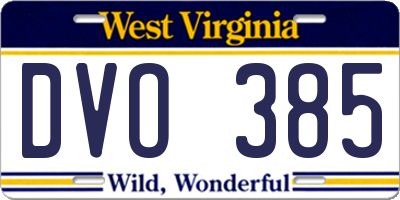 WV license plate DVO385