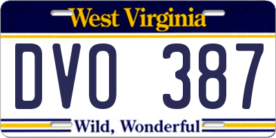 WV license plate DVO387