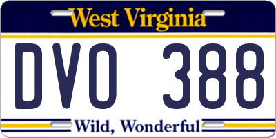 WV license plate DVO388