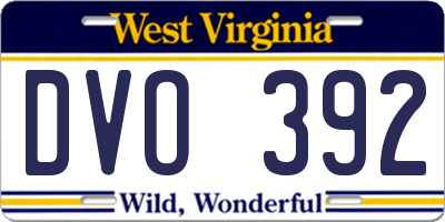 WV license plate DVO392