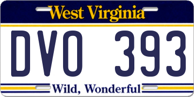 WV license plate DVO393