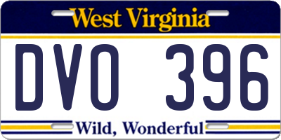 WV license plate DVO396