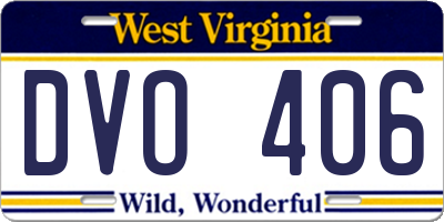 WV license plate DVO406