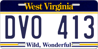 WV license plate DVO413