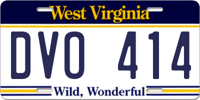 WV license plate DVO414