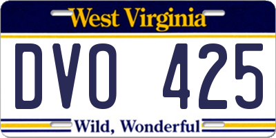 WV license plate DVO425