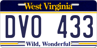 WV license plate DVO433